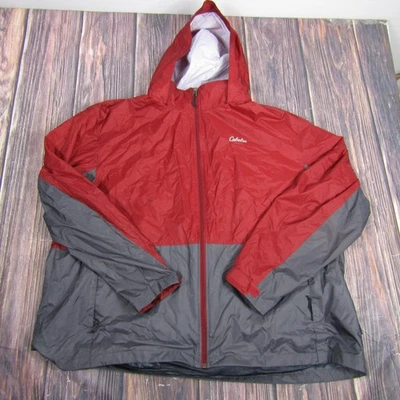 Cabela's Jacket Mens 3XL Red Gray Hooded Lightweight 4MOST REPEL Windbreaker - Image 1 of 4