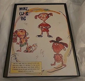 Mike, Lu, Og Cartoon Faces Magazine Print Ad Framed 2000 8.5X11 - Picture 1 of 1