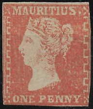 Mauritius 1859 QV 1d Red MNH Dull Vermilion Imperf SG42 & Certificate - Superb
