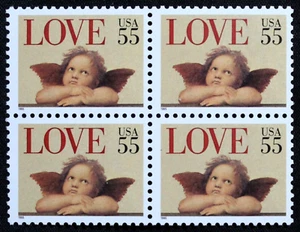US Briefmarken #2958 ~ 1995 55c Love Serie: Cherub Block von 4 postfrisch RL47 - Bild 1 von 1