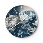 Horloge murale en verre 40x40cm Silencieuse Fleurs Classique Rococo Wall Clock