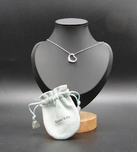 Tiffany & Co. Peretti Sterling Silver 925 Open Heart Necklace 41cm Long - Picture 1 of 8
