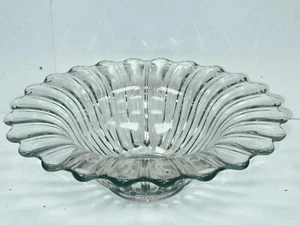 Vintage FOSTORIA MCM Clear Crystal Glass 12" Flared Rim Serving Bowl HTF - Picture 1 of 3
