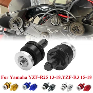 2pcs Preload Adjusters Front Fork Cap Bolts For Yamaha YZF-R25 13-18,YZF-R3 15-1 - Bild 1 von 17