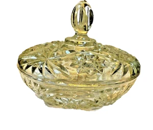 `Vintage Elegant Lead Crystal Extremely Fine Shallow Bowl with Lid 7" x 6" Candy - Picture 1 of 7