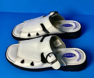 DR SCHOLL'S DOUBLE AIR PILLO WOMEN WHITE LEATHER SANDAL SIZE 8.5 - Picture 1 of 5