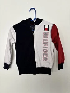 Tommy Hilfiger Boy's Blue/White Long Sleeve Full Zip Hoodie Sweater Size 6 - Picture 1 of 4