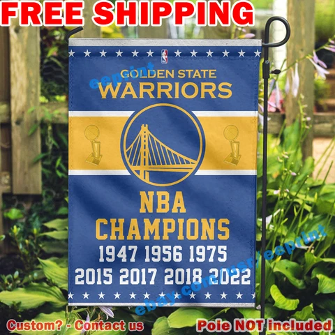 Golden State Warriors 2022 NBA Finals Champions 7 Times Garden Flag 12x18" New Cover