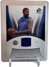 2006-07 SP Game Used Edition Authentic Fabrics Rasheed Wallace Card #126 Pistons