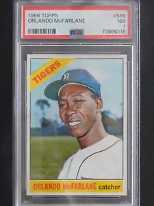 Tarjeta de béisbol 1966 Topps #569 Orlando McFarlane SP (nm) PSA 7 - Imagen 1 de 2