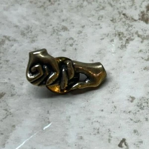 Haken Finger Versprechen Freundschaft goldfarben Revers Schnee Babys Pin Vintage - Bild 1 von 4