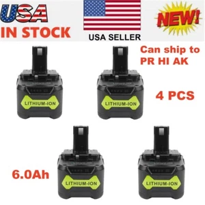4 PCS 18V 6.0Ah Lithium Battery for Ryobi P102 P103 P104 P105 P106 P107 P108 NEW - Picture 1 of 6