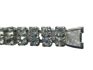 Vintage zweireihiges Strass 6,5" Armband - Bild 1 von 6