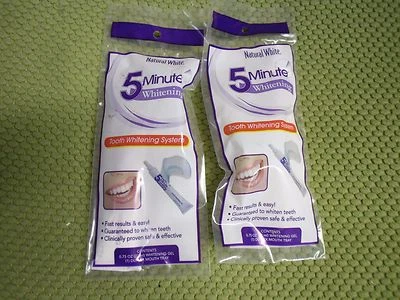 New 2PK  Natural White 5 Minute Gel Tooth Whitening System. Gel WithMouth Tray - Image 1 of 3