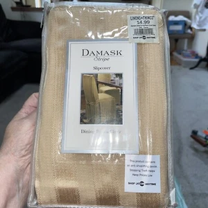 Linens-n-Things Damask Stripe Slipcover For Dining Room Chair New Sealed - Picture 1 of 6