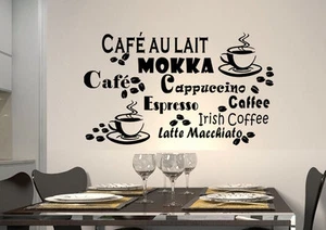 WandTattoo Wandsticker WandSpruch CAFE COFFEE KAFFEE KÜCHE  kf01 - Picture 1 of 3