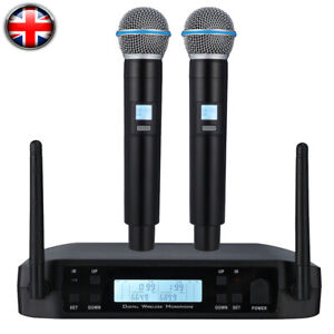 2024 UHF Wireless Microphone Metal Professional Dual Channel Handheld Mics Party