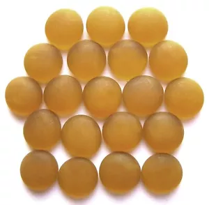 20 x Frosted Shades of Honey Mosaic Pebbles Art Glass Stones - Picture 1 of 2