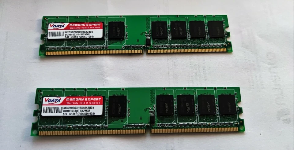 RAM VDATA DDR2 1Gb (2x512mb) 533MHz PC2 4200 240 pin ACER ASUS HP - Immagine 1 di 1