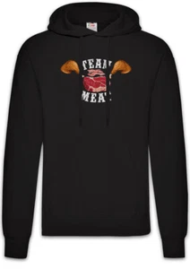 Team Meat Hoodie Kapuzenpullover Carnivor Anti Vegan Vegetarian meat-eating Fun - Picture 1 of 1