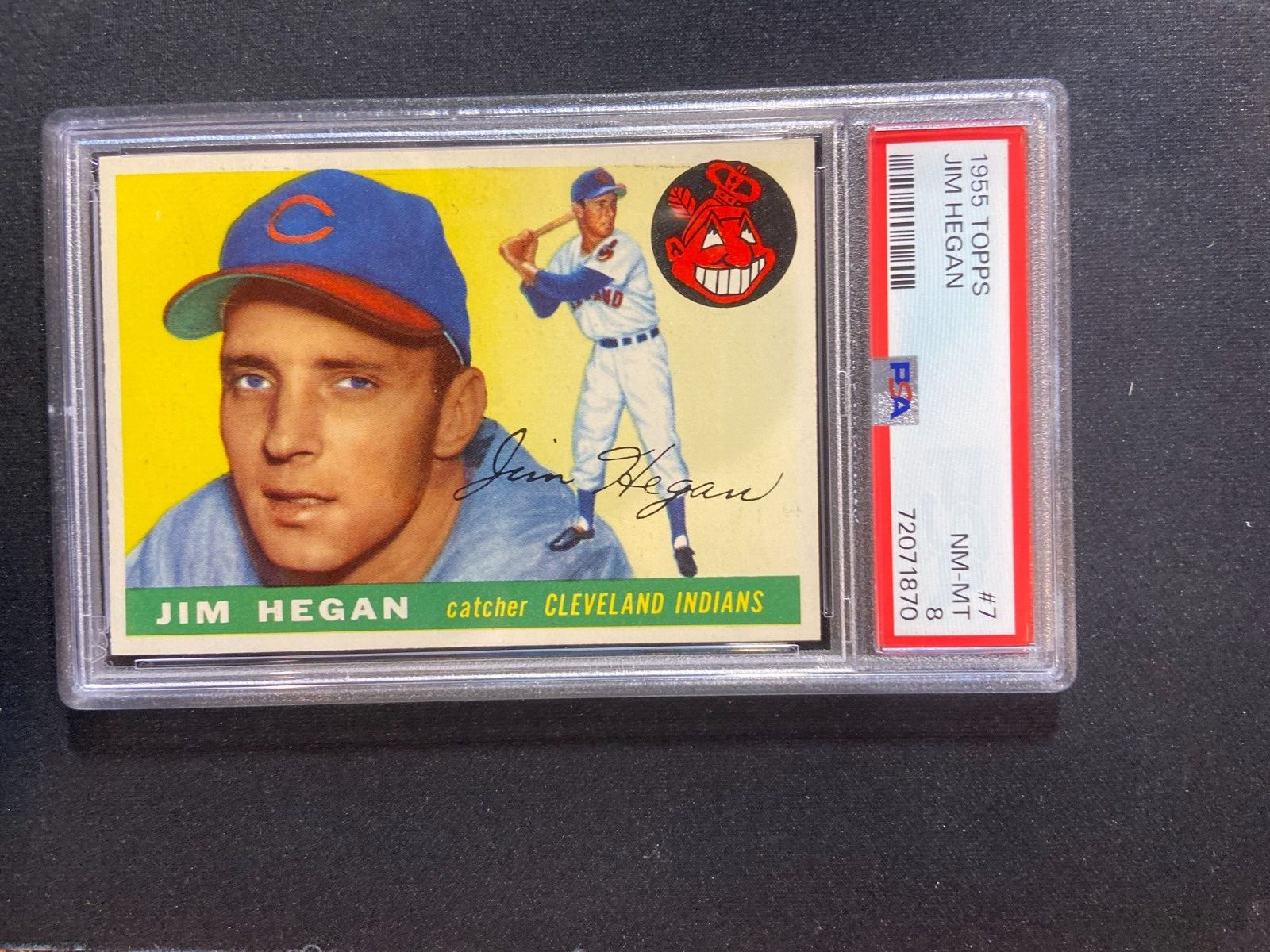 Pack Fresh 1955 Topps #7 Jim Hegan PSA 8