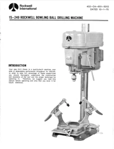 Rockwell 15-249 Bowling Ball Drilling Machine Setup Instructions - Picture 1 of 1
