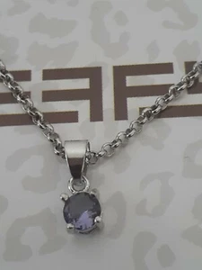 EFFY STERLING SILVER PURPLE TOPAZ  CHAIN W/PENDANT 18"-0.50 TCW - Picture 1 of 11