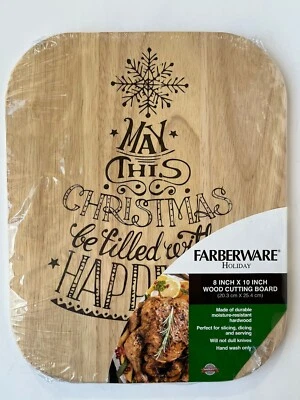 New Faberware Holiday 8" x 10" Wood Cutting Board - Christmas - Image 1 of 2