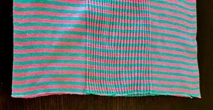 Vintage 1970s  ~ Hot Pink & Green Stripe ~ Tube Knit  Fabric   ~ 1 yard Craft - Bild 1 von 6