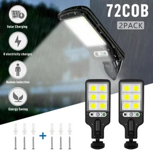2Pack LED Solar Flood Light Motion Sensor Security Wall Yard Street Outdoor Lamp - Picture 1 of 18