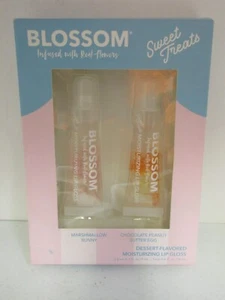 Blossom Lip Gloss Set Marshmallow Bunny & Chocolate Peanut Butter Egg (Lot Of 2) - Picture 1 of 2