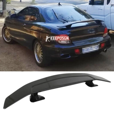 46" Rear Trunk Spoiler Wing Spliter Carbon Fiber Look For Hyundai Tiburon 97-08 - Image 1 of 4