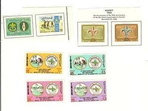 IRAQ SCOTT #604-667, 459-460, KUWAIT 347A-347B, BOY SCOUTS NUOVO DI ZECCA L/H - Foto 1 di 1