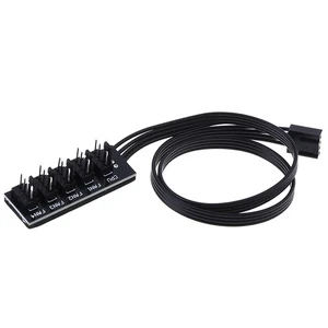 1 To 5 4-Pin PWM CPU Fan HUB Cooling Splitter Adapter Braided Power Cabl.l8 BII - Picture 1 of 9