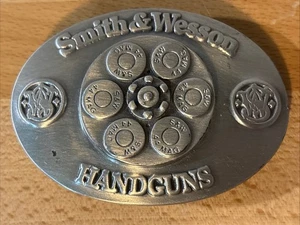 DE COLECCIÓN 1989 SMITH & WESSON PISTOLA/ARMA DE FUEGO HEBILLA DE CINTURÓN B300 “Plata” - Imagen 1 de 12
