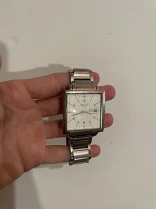 Kenneth Cole Men's Square Shape Silver Black Strap Dress Watch- Needs New Batte - Picture 1 of 5
