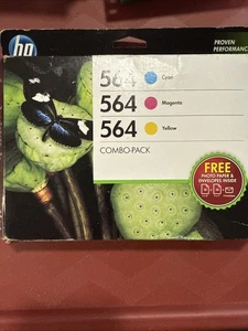 Paquete combinado de cartuchos de tinta tricolor HP 564 originales EXP 3/2015 nuevos sellados - Imagen 1 de 2
