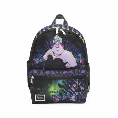 Mochila de día Wondapop Little Mermaid Ursula 13" de nailon negra Disney niños Foto 1 de 4