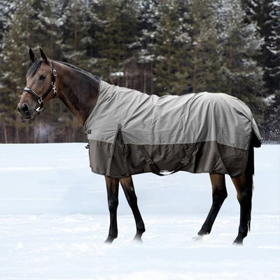 HKM High-Neck-Decke Edmonton 1680D 300g - grau/schwarz - Weidedecke - Bild 1 von 2