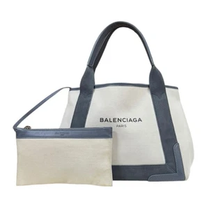 BALENCIAGA Tasche 339933・1381・A・535269 Canvas Leder Navy Kabas gebraucht - Bild 1 von 12