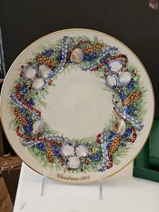 Lenox Colonial Christmas 1984 Wreath Plate 4th Limited Edition Rhode Island USA - Picture 1 of 7