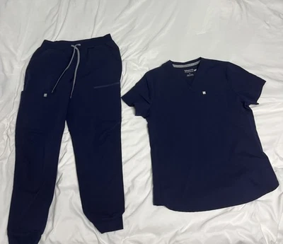 Conjunto Médico Fabletics Mujer Azul Marino - Top y Pantalones Talla M Foto 1 de 4