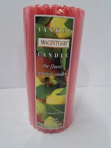 Vintage Yankee Candle MacIntosh Pillar Candle Ribbed Sealed New - Picture 1 of 9