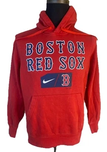 Boston Red Sox Nike Hoodie Mens Small Red Spellout with Swoosh - Picture 1 of 13