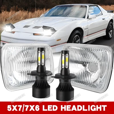 Par de faros LED de 7x6" pulgadas haz sellado alto-bajo para Pontiac Firebird 1982-1990 Foto 1 de 4