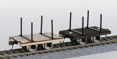 On30/Oe/On2-1/2 Scale CS Narrow Gauge Flat Wagon w/Stakes 2-Car Kit 0e Freight - Image 1 of 4