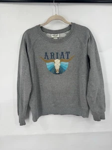 Ariat Real Pacific Steerhead Sweatshirt Damen Medium Grey Western Rodeo Freizeit - Bild 1 von 12