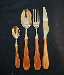 NEVA Tafelbesteck Service Venezia AmbraInox INOX Made In Italy 4 tlg. Gedeckset - Bild 1 von 4