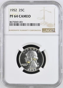 1952 PP Washington Quarter NGC PF-64 CAMEO - Bild 1 von 2