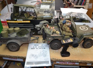 RocHobby 1:6 1941 Segunda Guerra Mundial Willys Jeep MB Scaler RC - ¡GRAN LOTE DE TRABAJO!!! SIN BATERÍA - Imagen 1 de 20